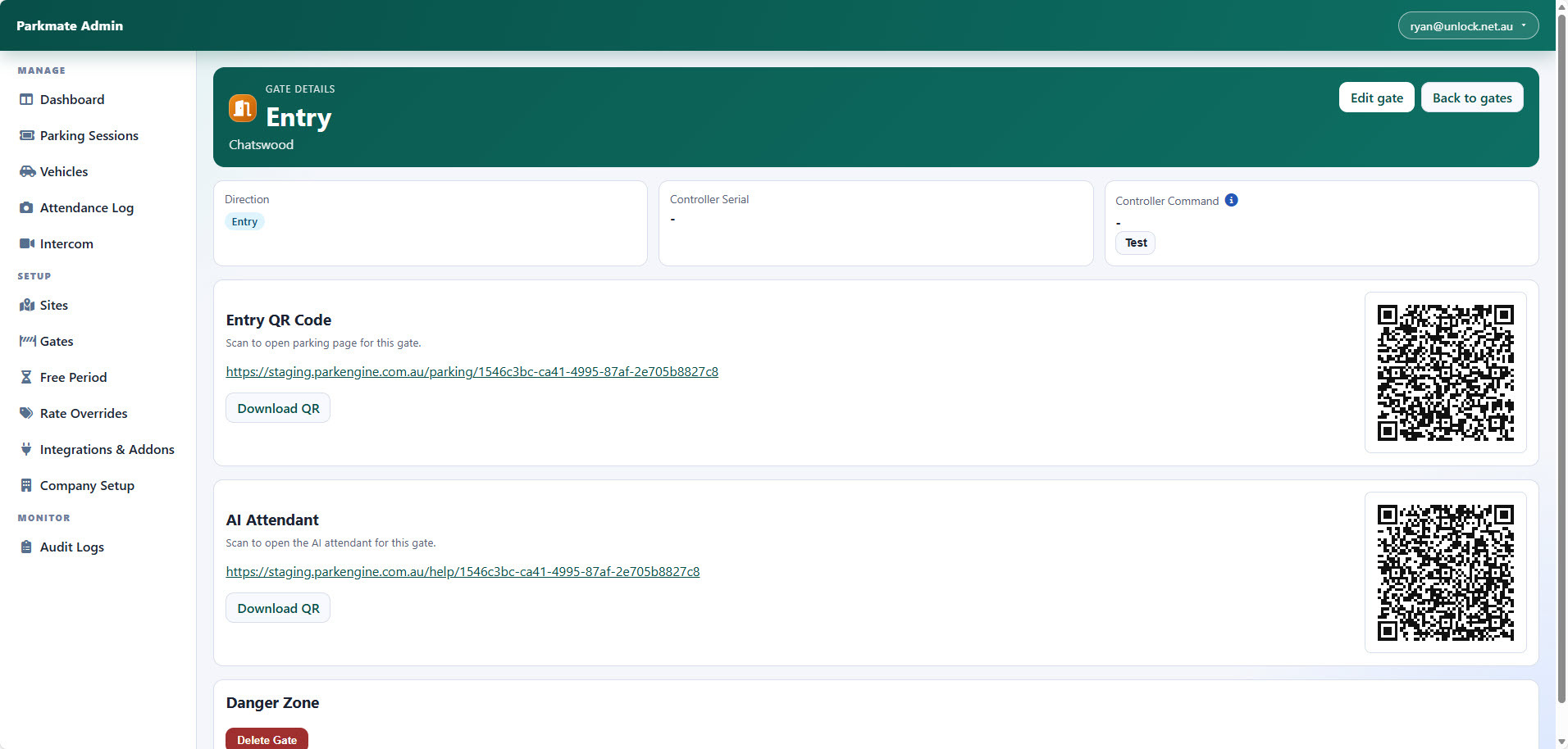Driver QR entry flow