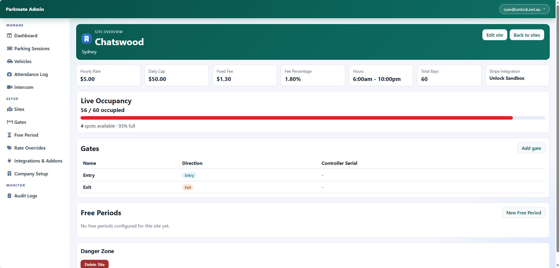 Site configuration and setup